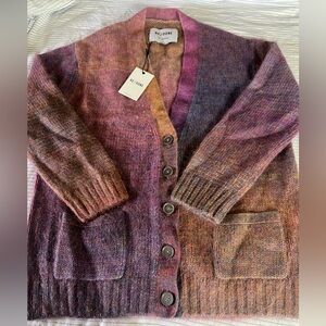 NWT Re/Done Purple and Brown Cardigan Sweater